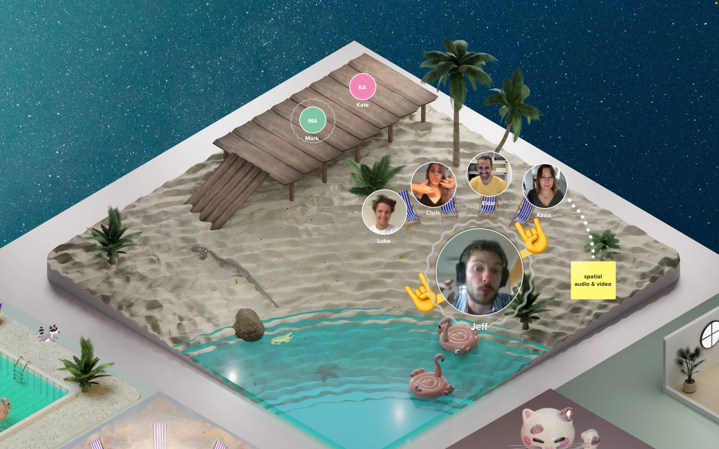 Beach + Campfire Virtual Social
