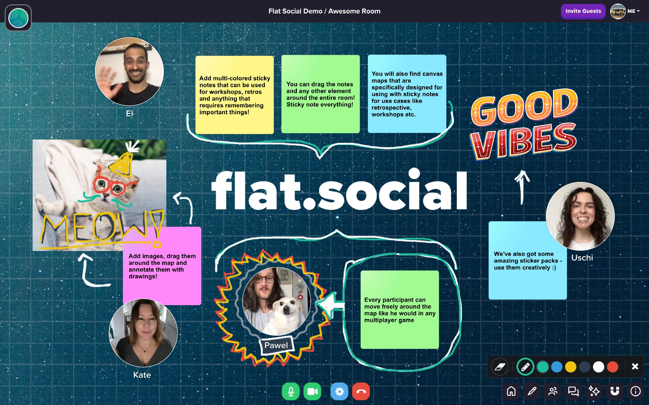flat.social is built like a multi-player game gif