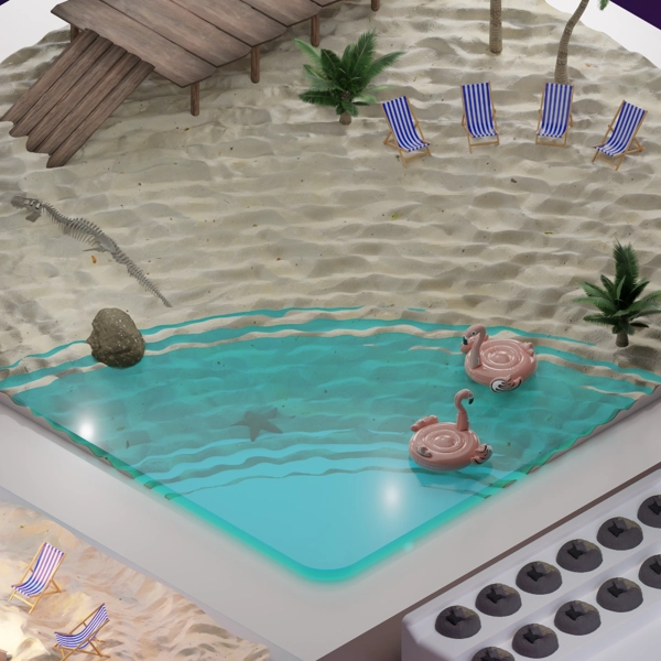 A tropical beach setup for your next digital party